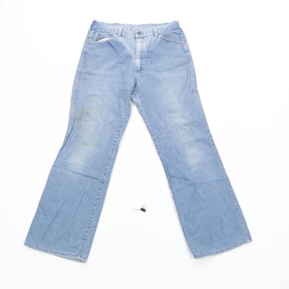 70s Mens 32x30 Flared Chambray Jeans USA Talon 42 - Picture 1 of 8